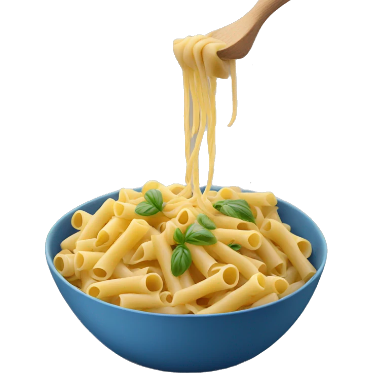 Pasta with blue bowl emoji