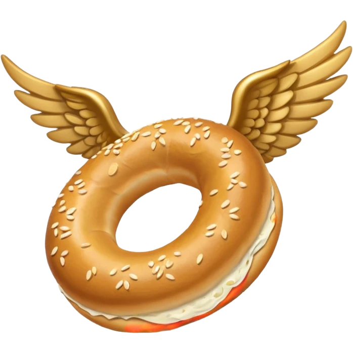 Havaya uçan kanatlı simit emoji