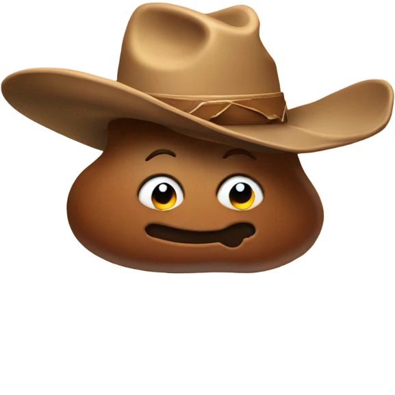 poop with a cowboy hat emoji