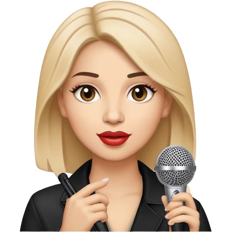 The singer „AYLIVA“ with a microphone in her hand emoji