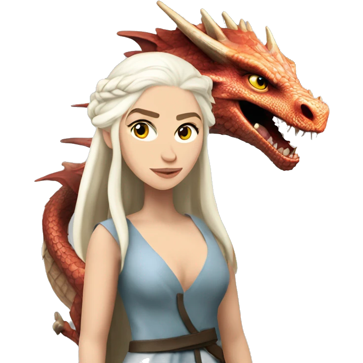 Daenerys Targaryen from game of thrones with a dragon emoji