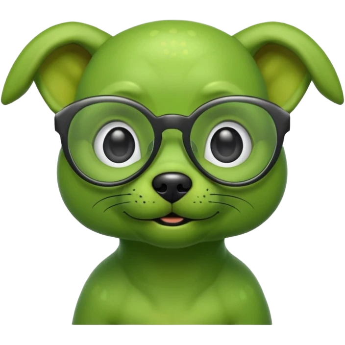 alien dog green, wearing glassess emoji