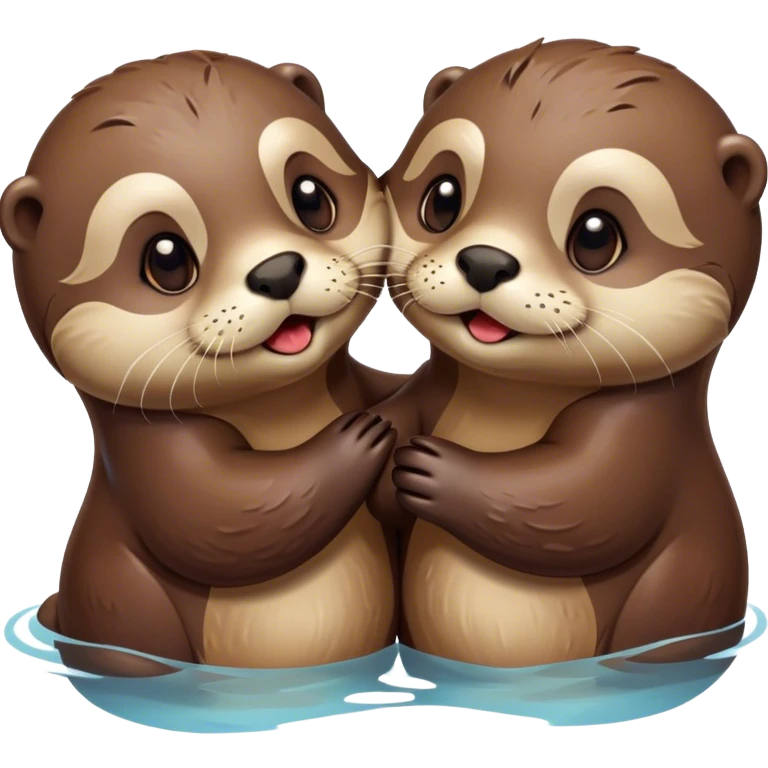Kissing otters  emoji
