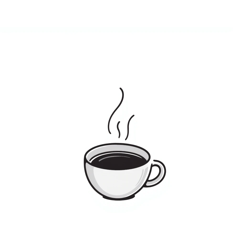 a cup of tea with steam in pastel colors dd9fb0 ffc6d3 a3bfc9 c4bee2 f1b091, hand-drawn doodle style emoji