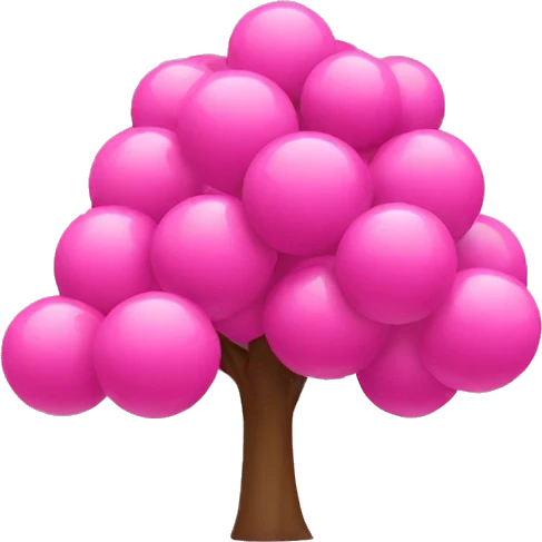 Pink tree with Christmas balls emoji