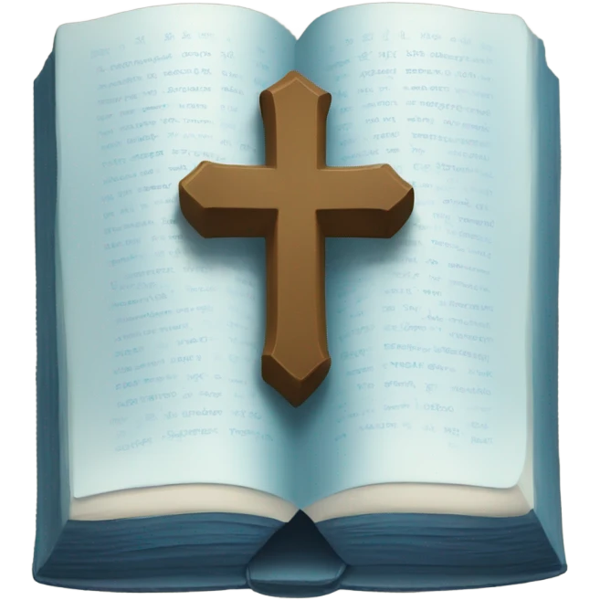 create an open blue book with a cross on top emoji