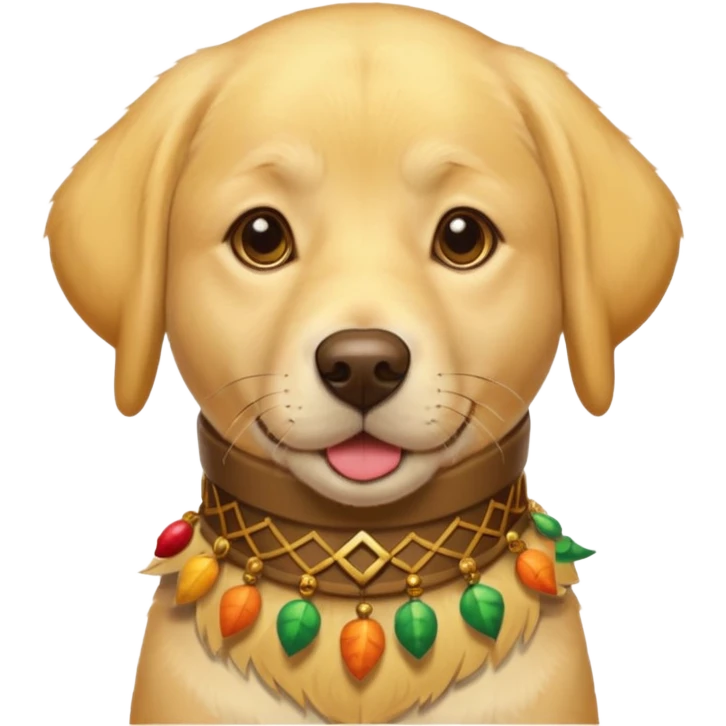 Yellow lab at thanksgiving emoji