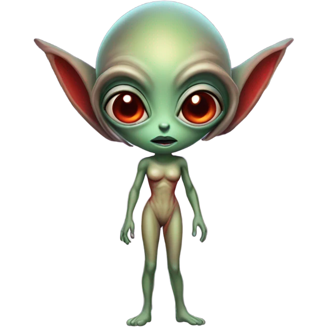 a red alien woman full body emoji