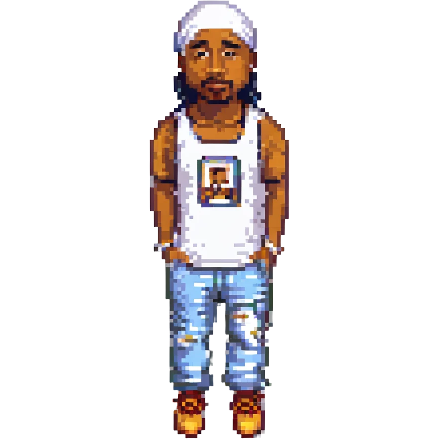 2Pac в полный рост, no background emoji