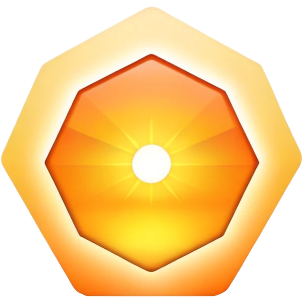 Hexagon shaped sunrise emoji