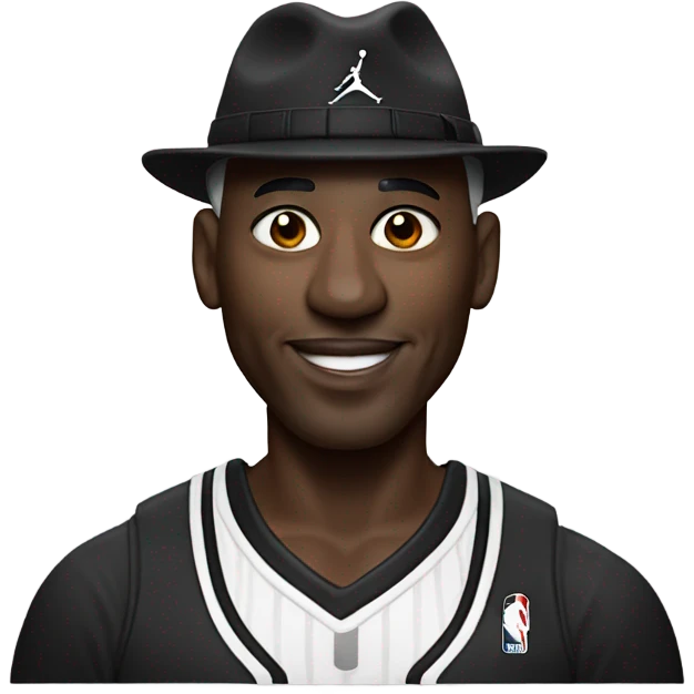 Michael Jordan with a little hat emoji
