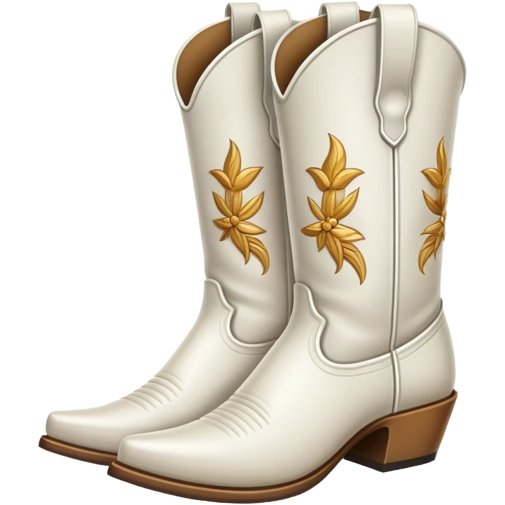 Cowboy white Boots  emoji