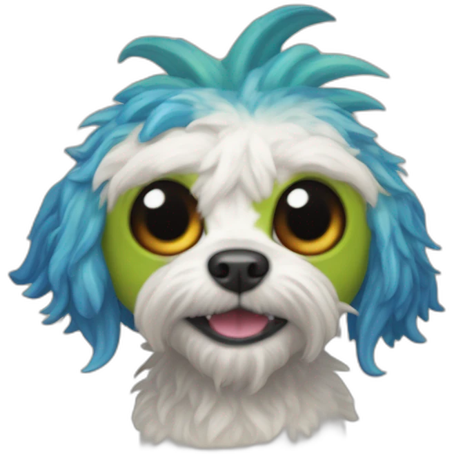 White cavapoo as Murloc from World of Warcraft  emoji