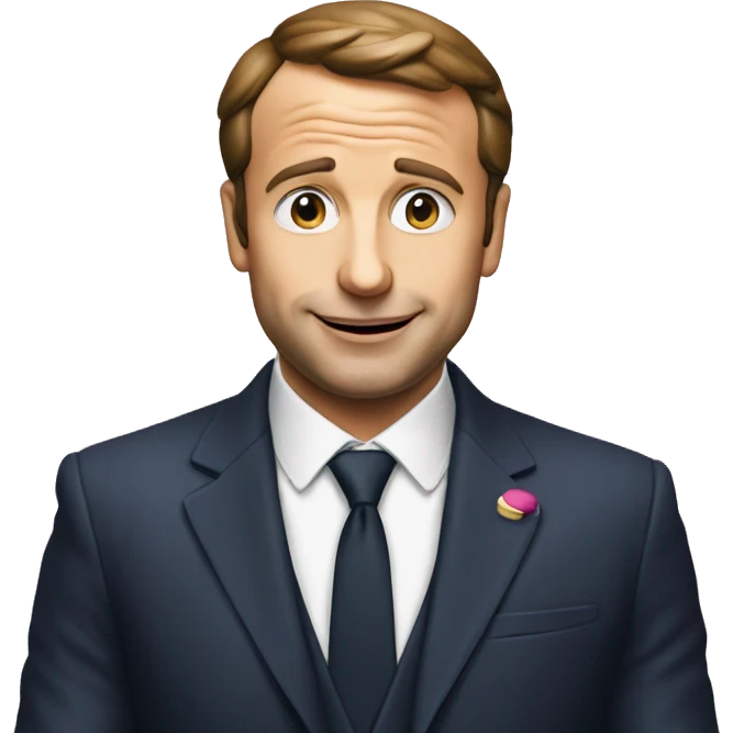 Macron qui mange des macarons emoji