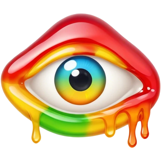 colorful melted gummy eye emoji