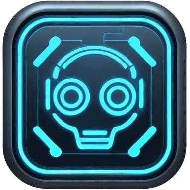 cyberpunk style blue neon system code emoji