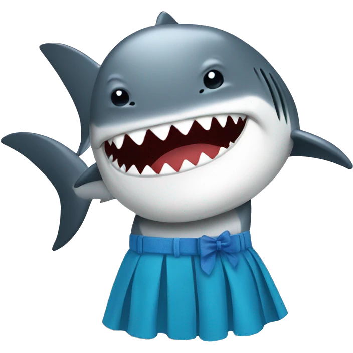 Shark with skirt emoji