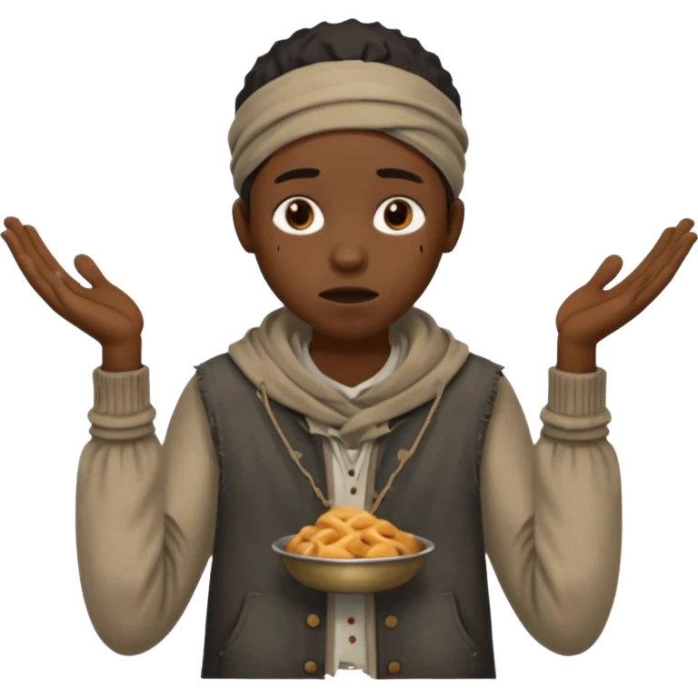 black person begging for food emoji