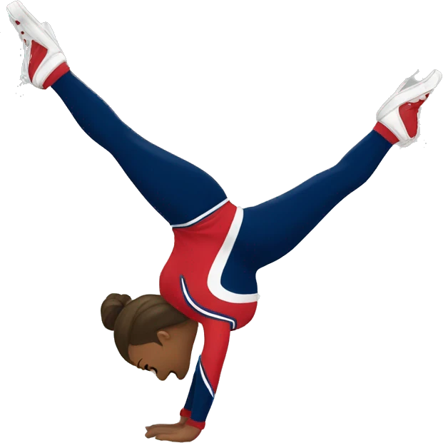 cheerleader doing a toe touch  emoji