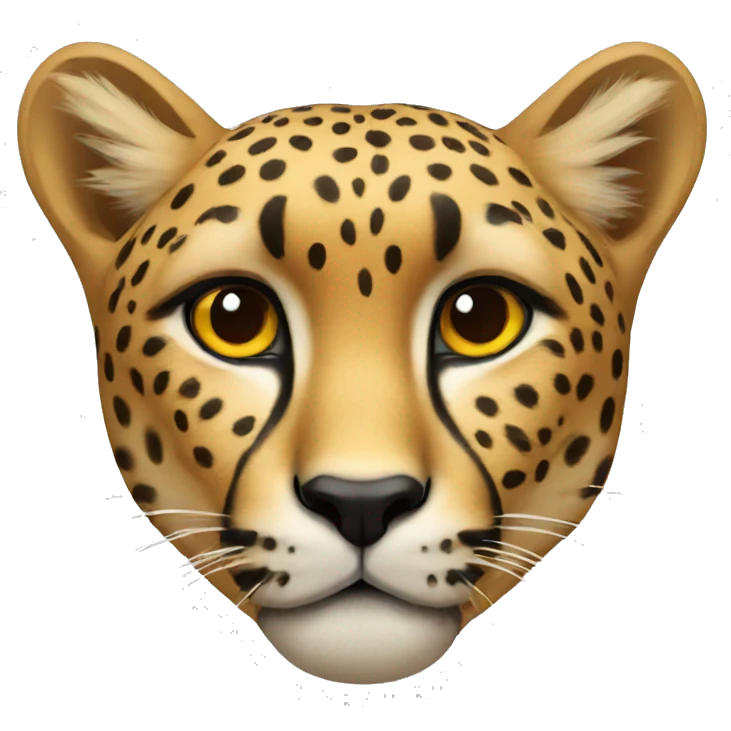 cheetah head with heart kiss emoji