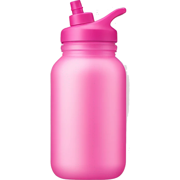 Pink water bottle with carrying lid emoji