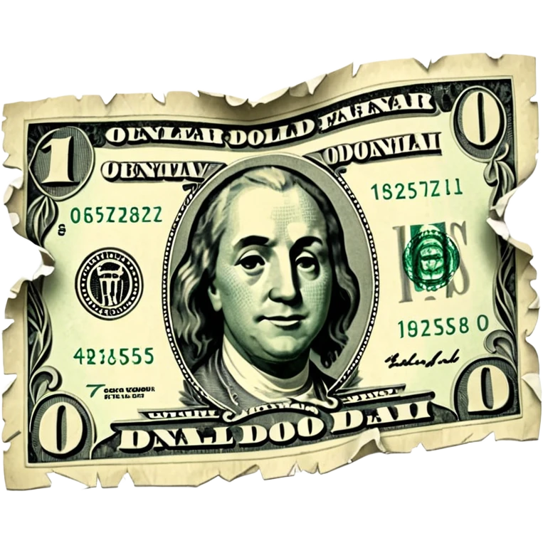 Ripped dollar bill emoji