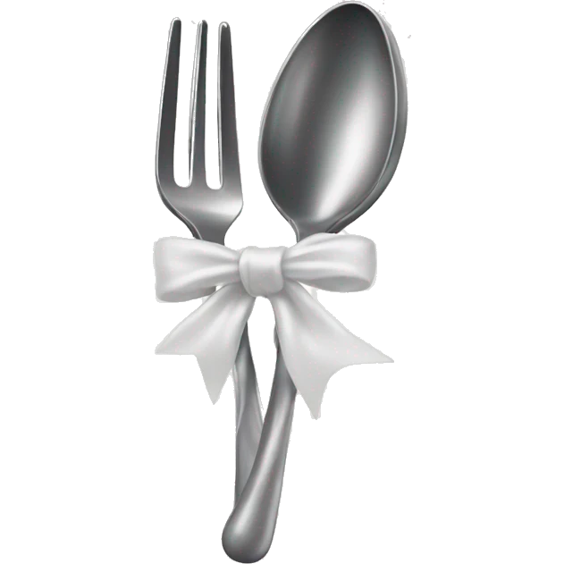 Elegant spoon with white bow emoji