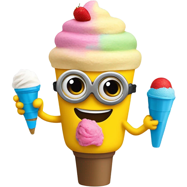 minion eating ice cream emoji