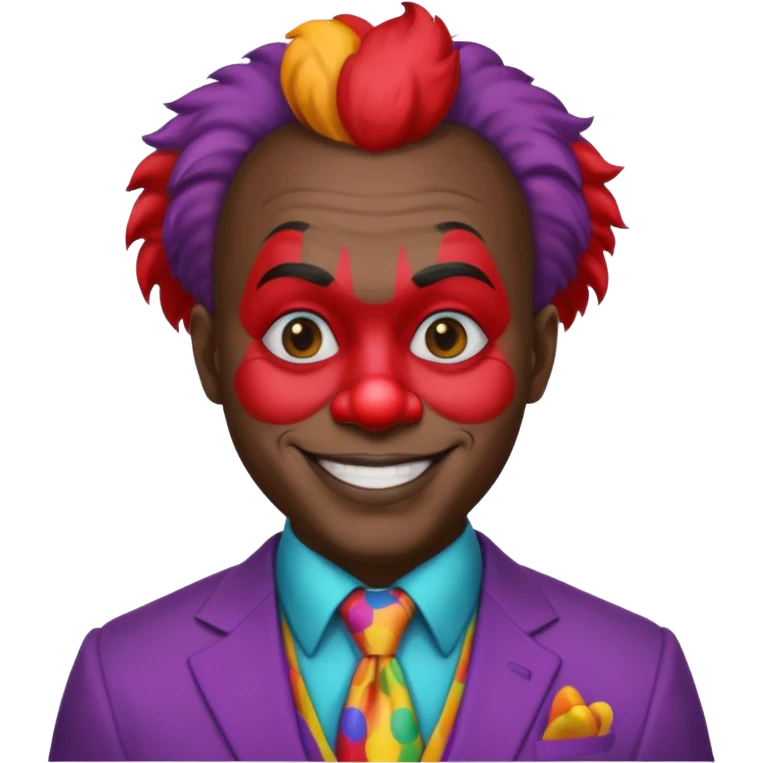 black man Clown with a tie and suit emoji