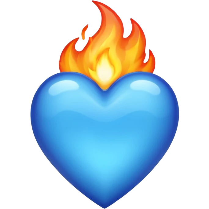 blue heart with a flame emoji