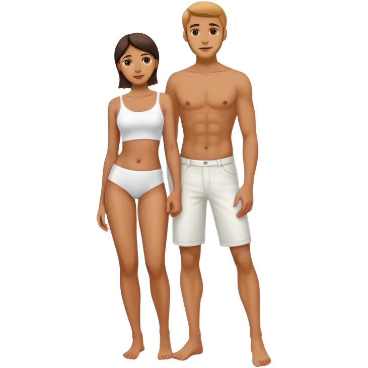 french pair men and woman photorealistic standing on feet emoji