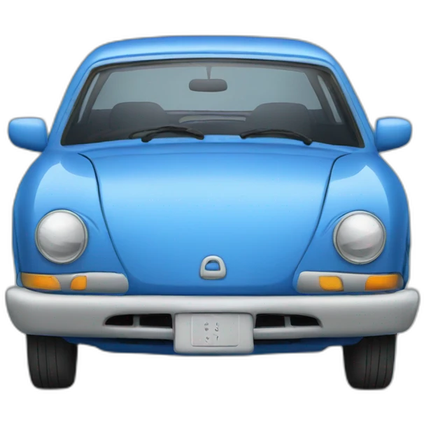car blue with asian sign emoji