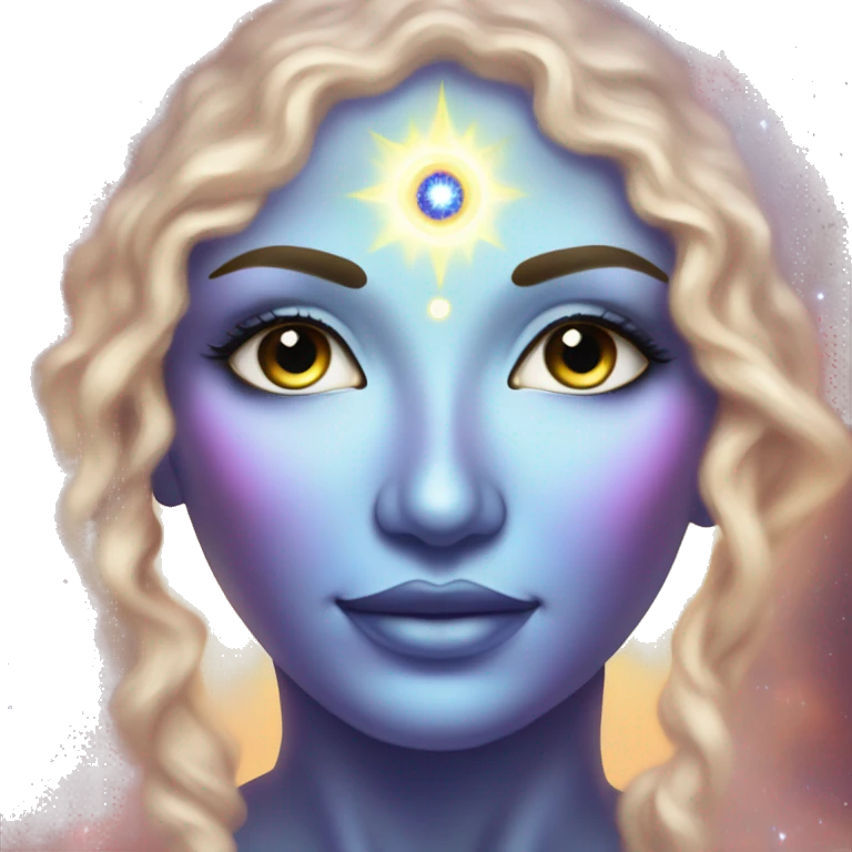 Pleiadian radiant glowing diva woman female third eye emoji