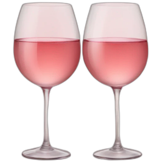 Two glasses of rose wine are clink emoji