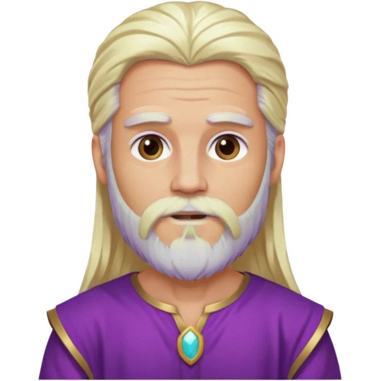 Jupiter from Olympus Gods with long platinum blonde hair and beard, purple tunic emoji