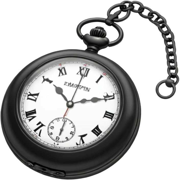 a black Pocket Watch only emoji