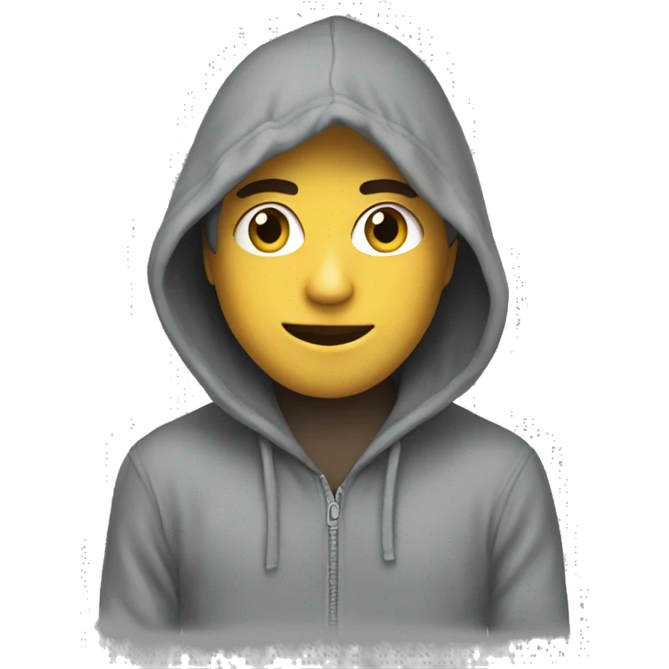 Hoodie grey colour  emoji