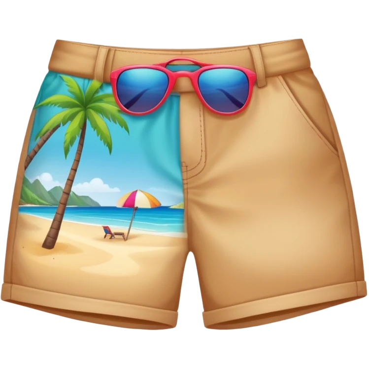 colorful bermuda shorts and sunglasses for beach emoji