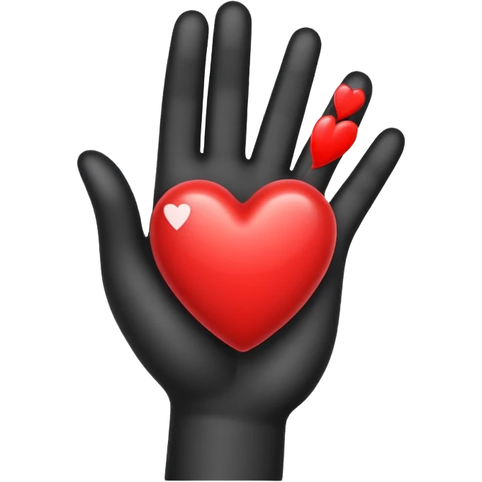 Hand heart emoji with a red heart inside emoji