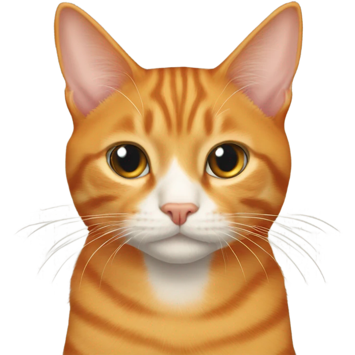 orange tabby cat missing the top half of their ears emoji