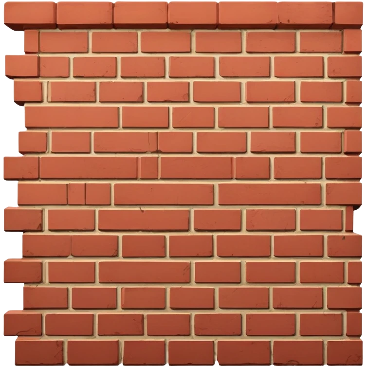 brick wall viewed from the side, perspective view emoji
