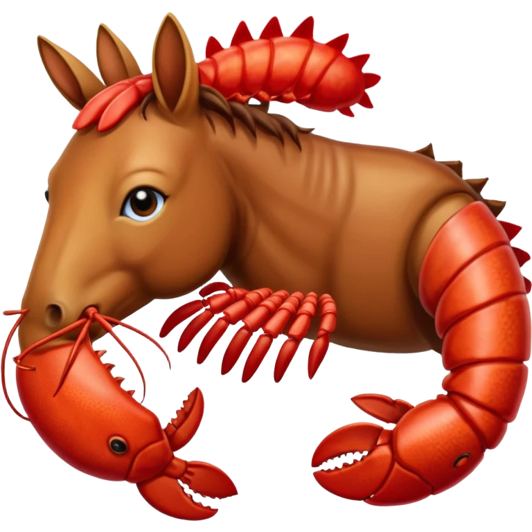 horse eating a lobster emoji