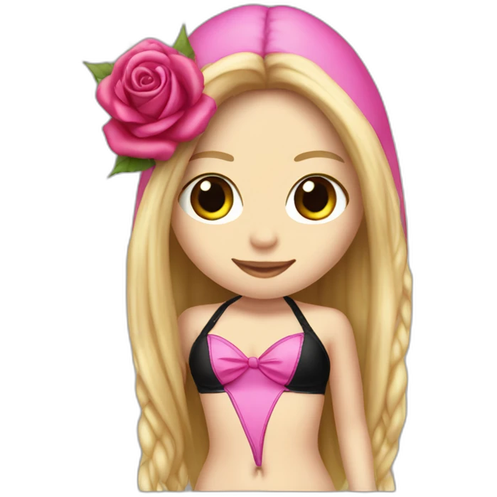 Avril Lavigne bikini rose emoji