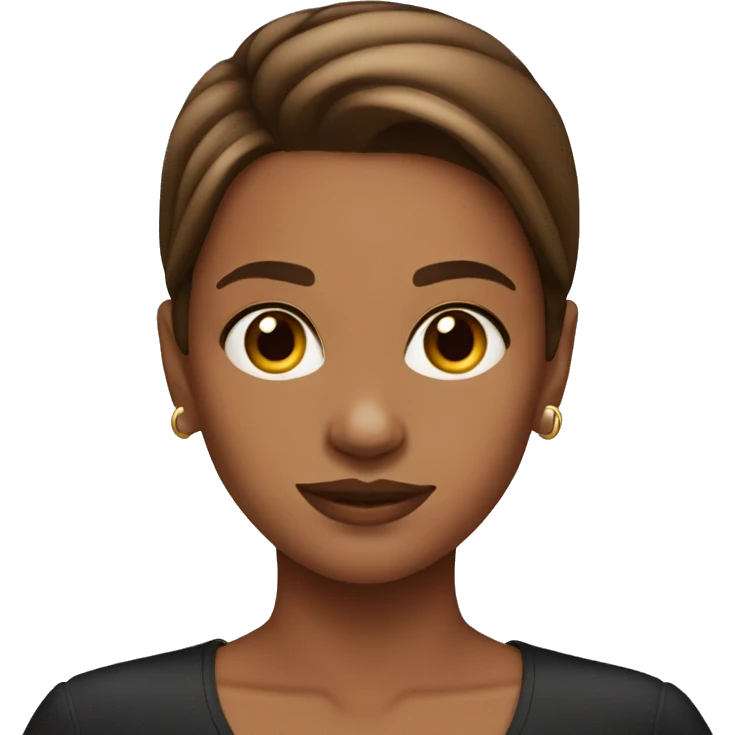  girl slick back brown hair  emoji