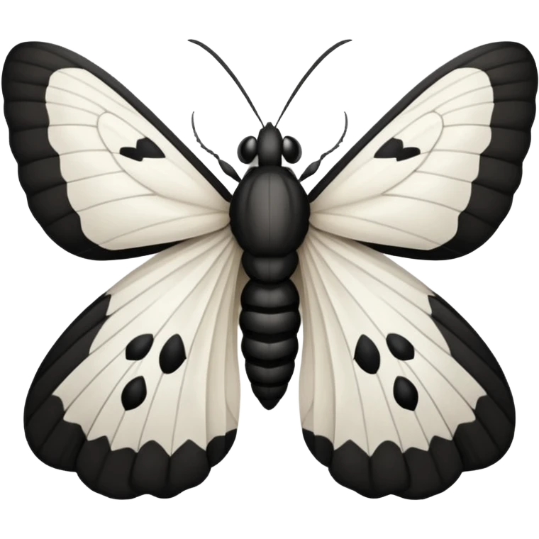 minimal white and black moth emoji