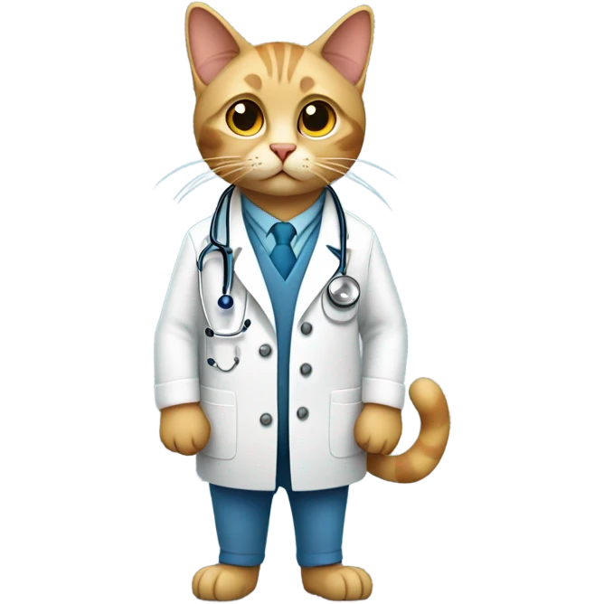 cat as a veterinarian emoji