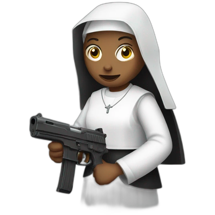 Nun with gun emoji
