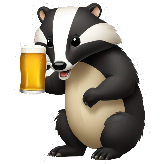 Badger drinking beer emoji