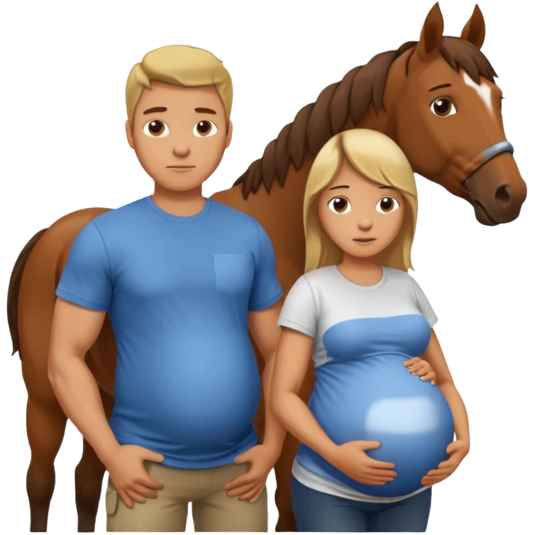 pregnant man  with horse emoji