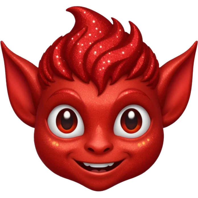 red glitter imp happy emoji